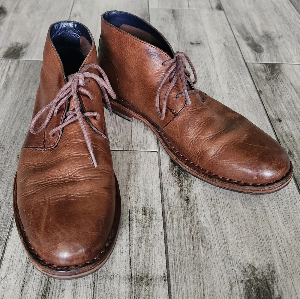 Cole Haan Leather Brown Chukka Boots Rugged Vintage Timeless Work 8m